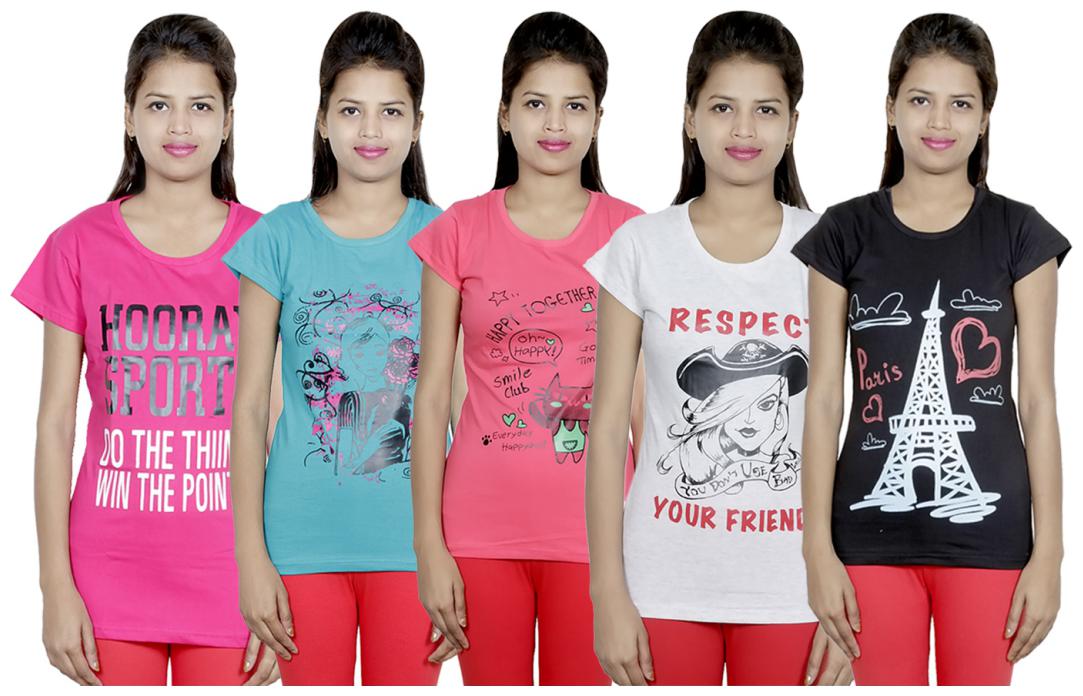 

IndiWeaves Girls Cotton T-Shirt(Pack Of 5 T-Shirt) Combo Offer