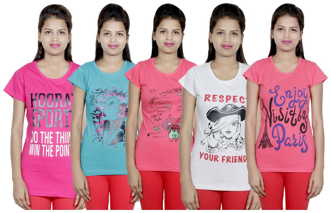 

IndiWeaves Girls Cotton T-Shirt(Pack Of 5 T-Shirt) Combo Offer