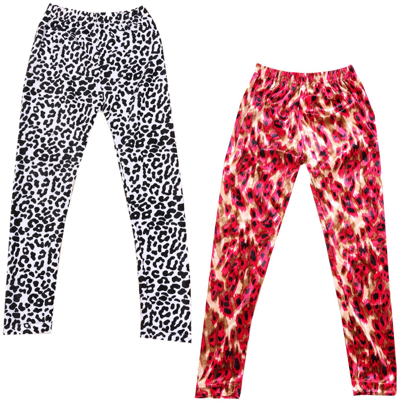 

IndiWeaves Girls Velvet Printed Leggings Pack of 2