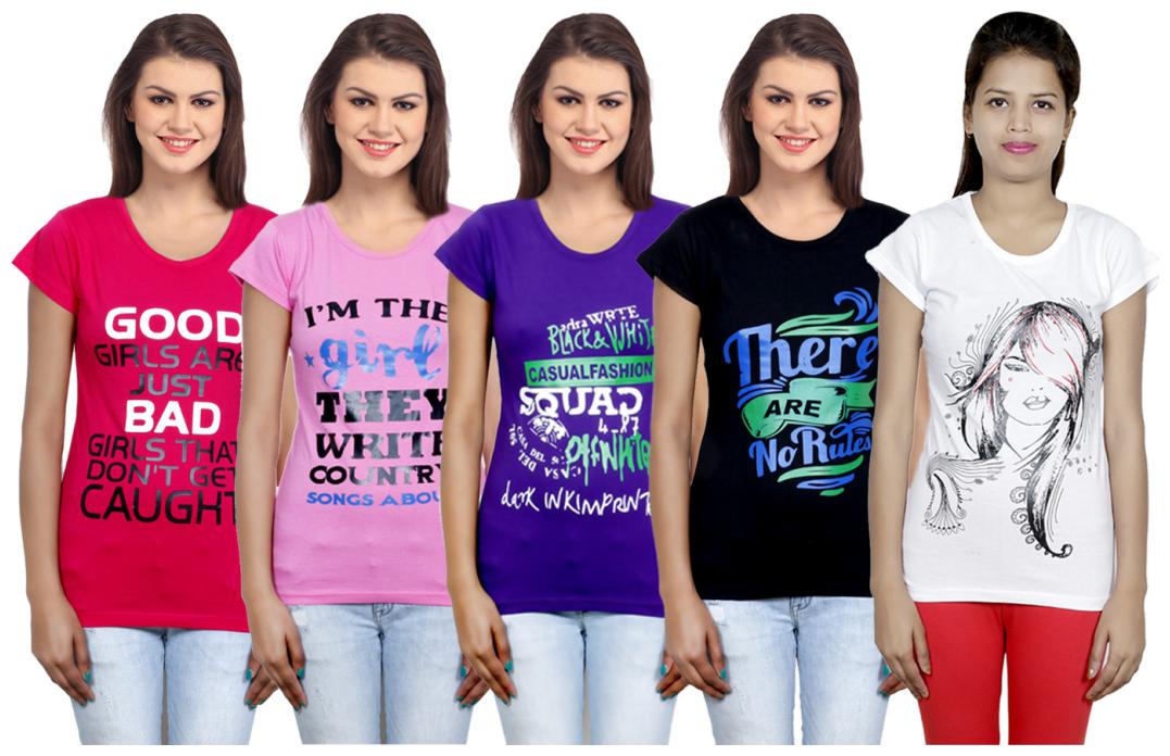 

IndiWeaves Girls Cotton T-Shirt(Pack Of 5 T-Shirt) Combo Offer