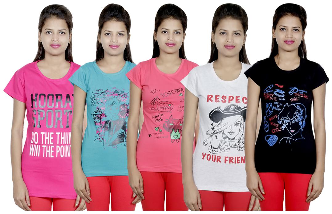 

IndiWeaves Girls Cotton T-Shirt(Pack Of 5 T-Shirt) Combo Offer