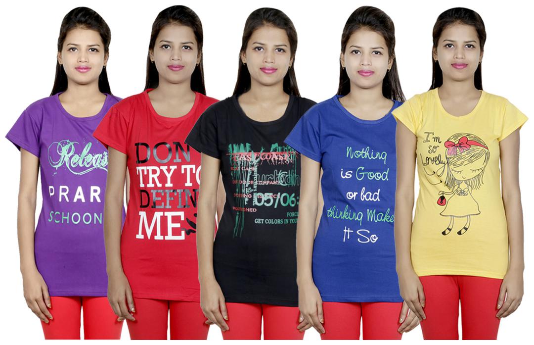 

IndiWeaves Girls Cotton T-Shirt(Pack Of 5 T-Shirt) Combo Offer
