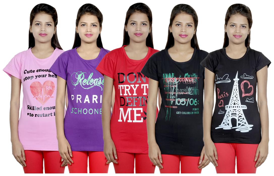

IndiWeaves Girls Cotton T-Shirt(Pack Of 5 T-Shirt) Combo Offer