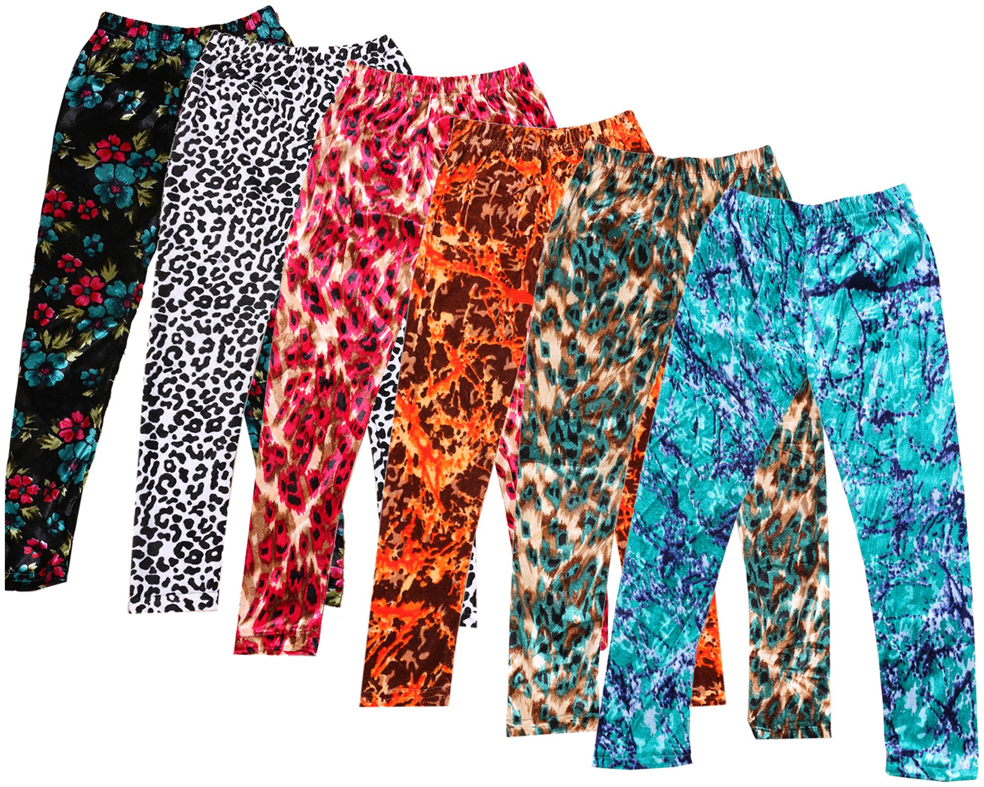

IndiWeaves Girls Velvet Printed Leggings Pack of 6