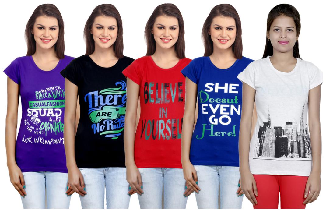 

IndiWeaves Girls Cotton T-Shirt(Pack Of 5 T-Shirt) Combo Offer