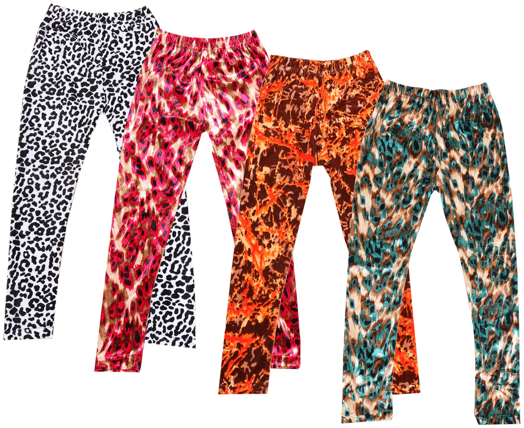 

IndiWeaves Girls Velvet Printed Leggings Pack of 4