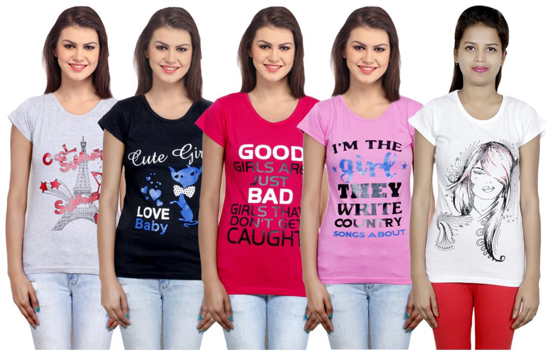 

IndiWeaves Girls Cotton T-Shirt(Pack Of 5 T-Shirt) Combo Offer