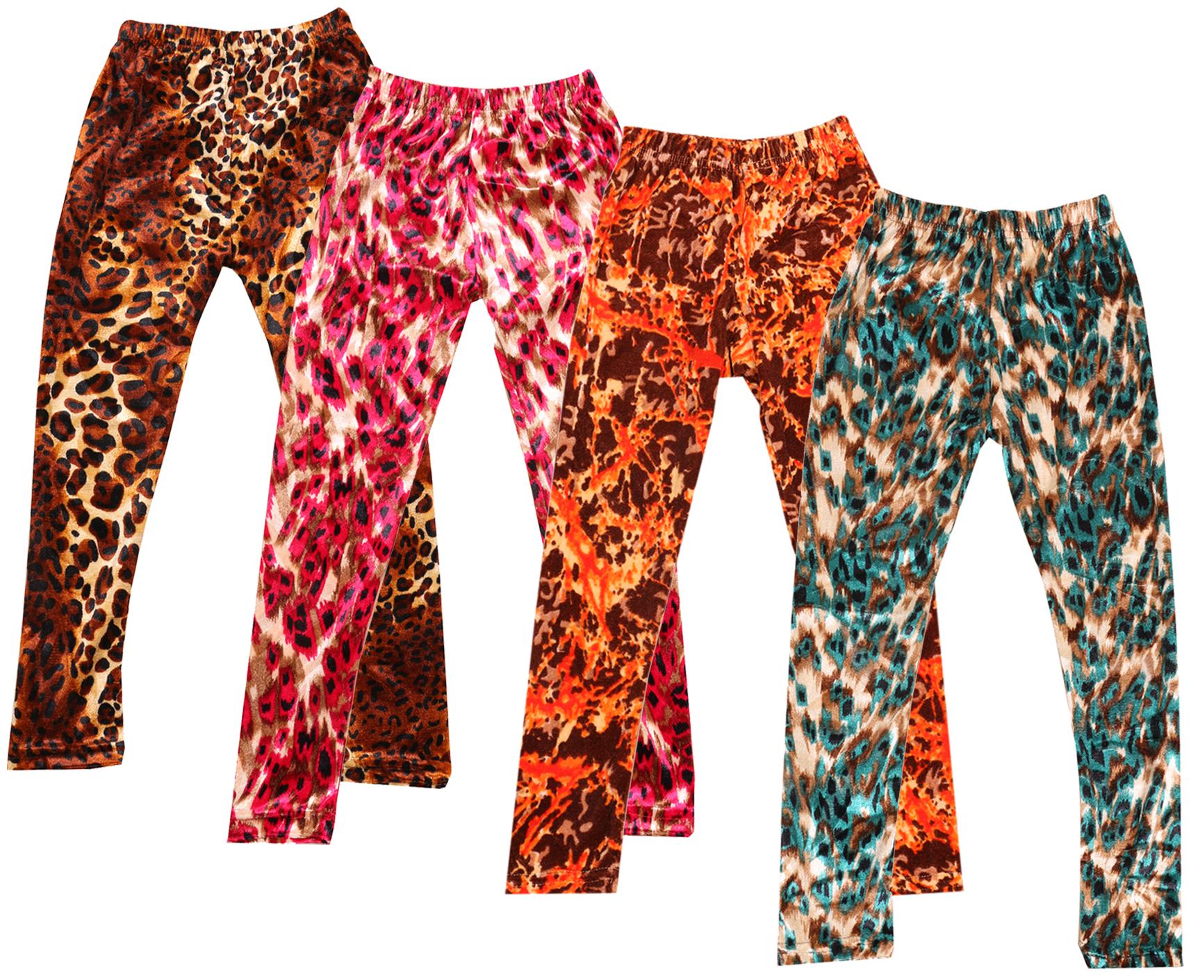 

IndiWeaves Girls Velvet Printed Leggings Pack of 4