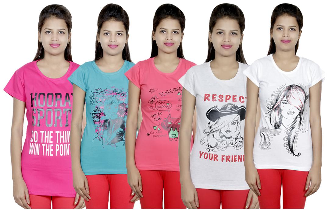 

IndiWeaves Girls Cotton T-Shirt(Pack Of 5 T-Shirt) Combo Offer
