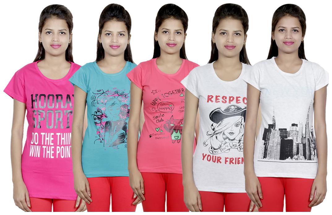 

IndiWeaves Girls Cotton T-Shirt(Pack Of 5 T-Shirt) Combo Offer