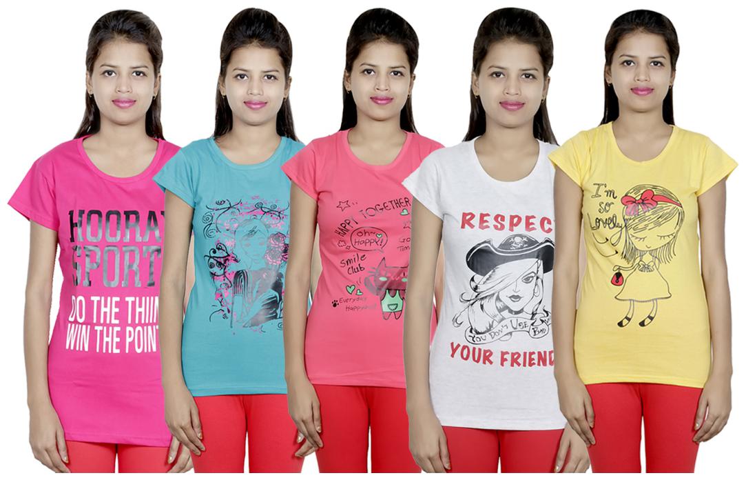 

IndiWeaves Girls Cotton T-Shirt(Pack Of 5 T-Shirt) Combo Offer