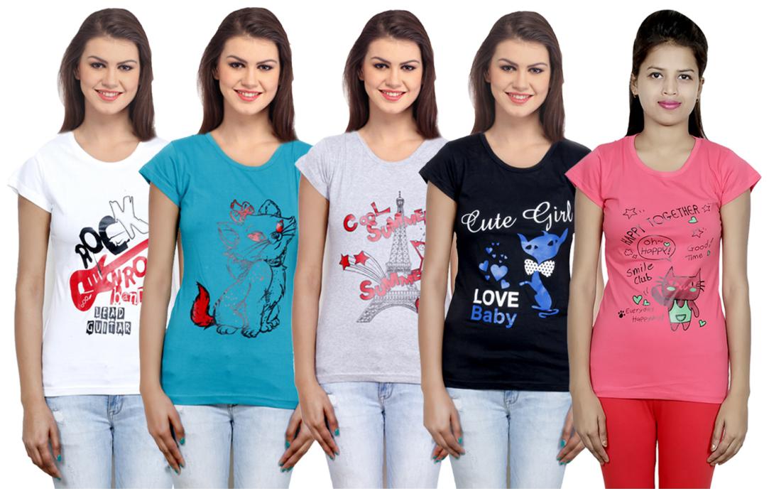 

IndiWeaves Girls Cotton T-Shirt(Pack Of 5 T-Shirt) Combo Offer