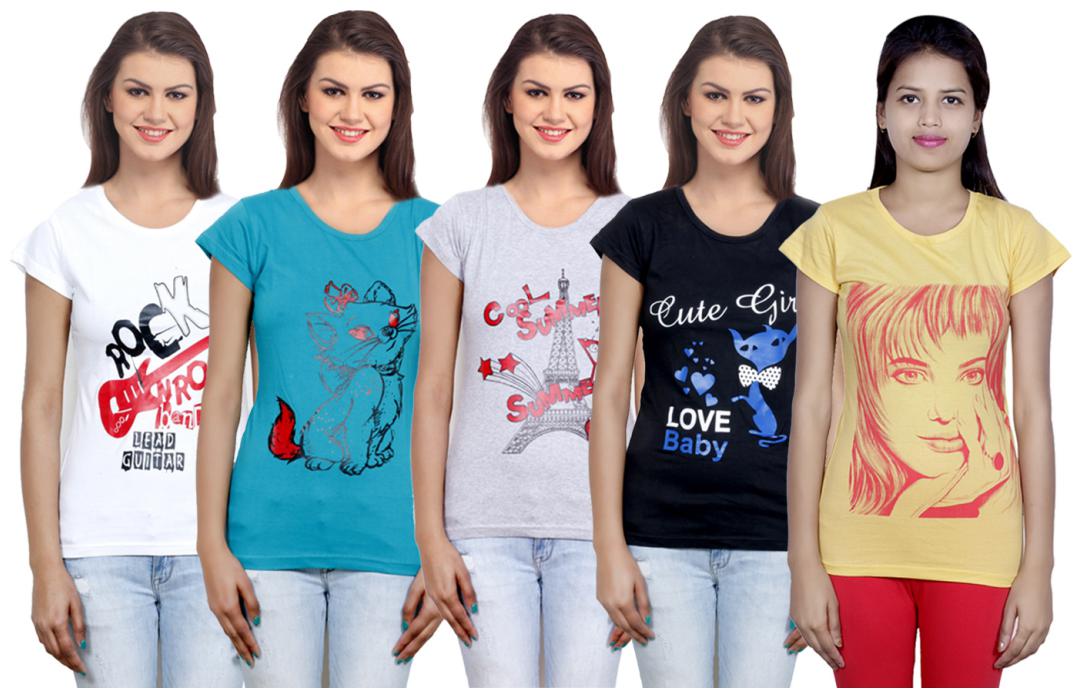 

IndiWeaves Girls Cotton T-Shirt(Pack Of 5 T-Shirt) Combo Offer