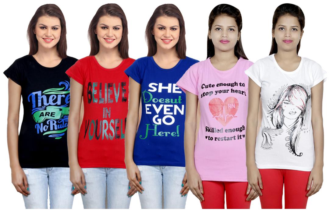 

IndiWeaves Girls Cotton T-Shirt(Pack Of 5 T-Shirt) Combo Offer