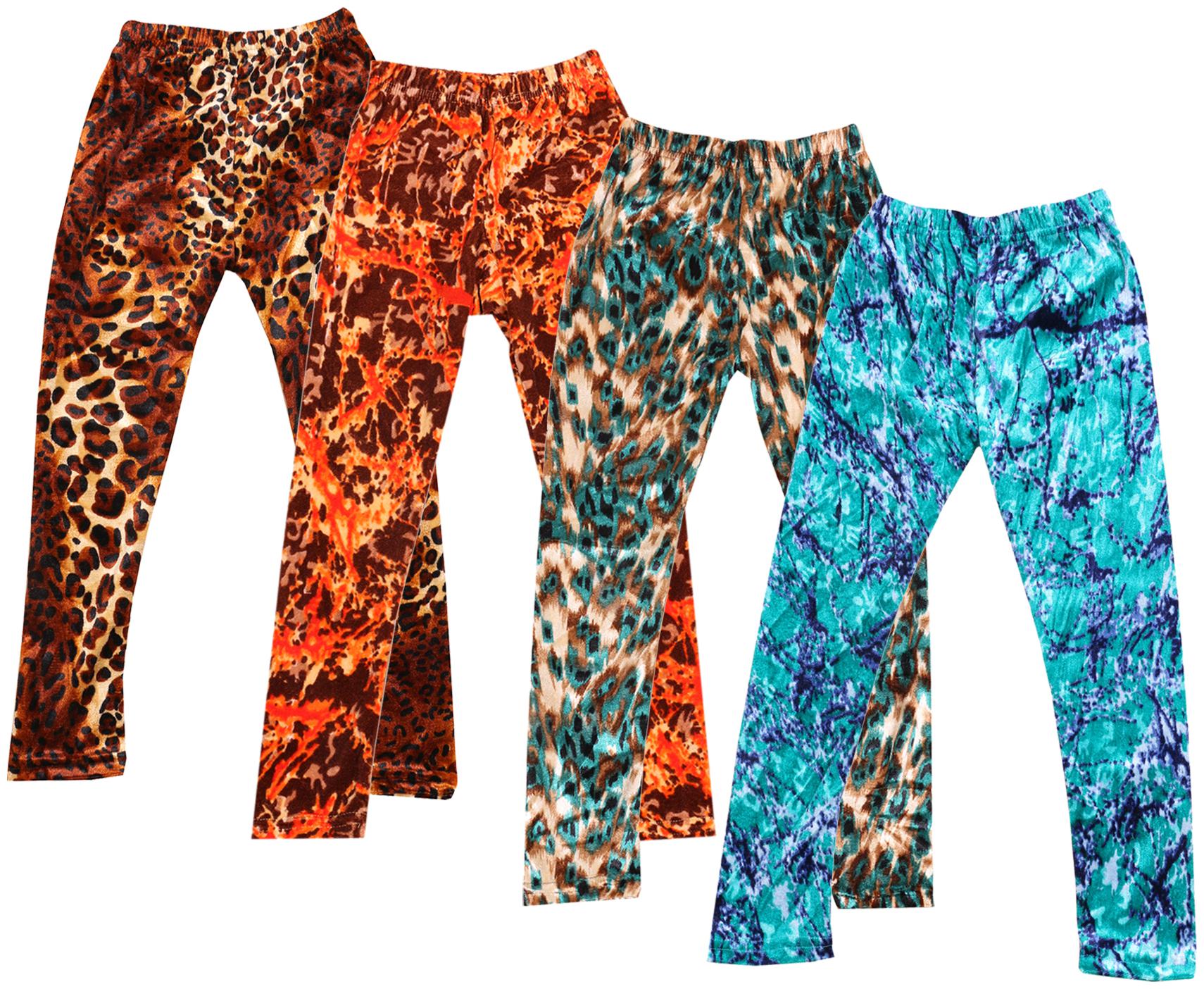 

IndiWeaves Girls Velvet Printed Leggings Pack of 4