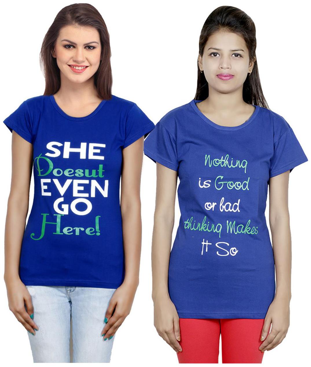 

IndiWeaves Girls Cotton T-Shirt Pack of -2