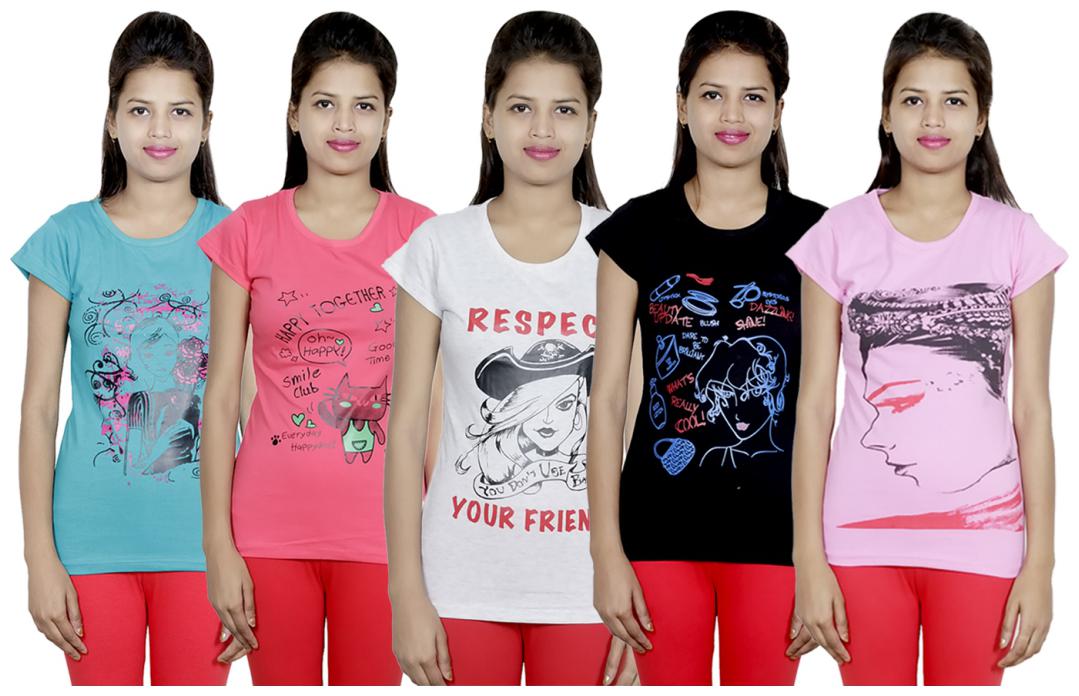 

IndiWeaves Girls Cotton T-Shirt(Pack Of 5 T-Shirt) Combo Offer