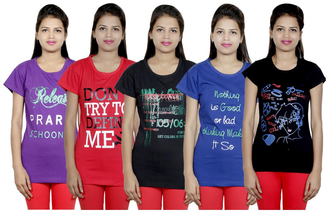 

IndiWeaves Girls Cotton T-Shirt(Pack Of 5 T-Shirt) Combo Offer