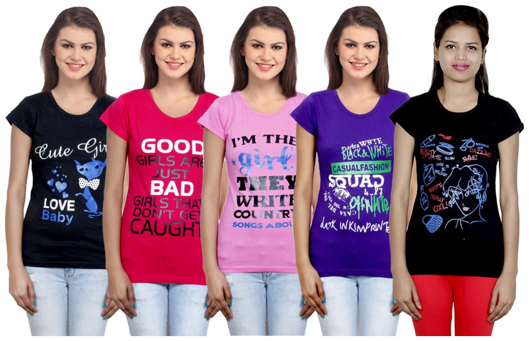 

IndiWeaves Girls Cotton T-Shirt(Pack Of 5 T-Shirt) Combo Offer