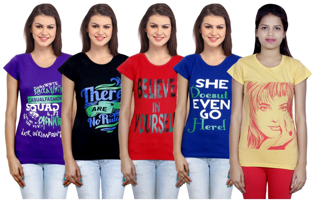

IndiWeaves Girls Cotton T-Shirt(Pack Of 5 T-Shirt) Combo Offer
