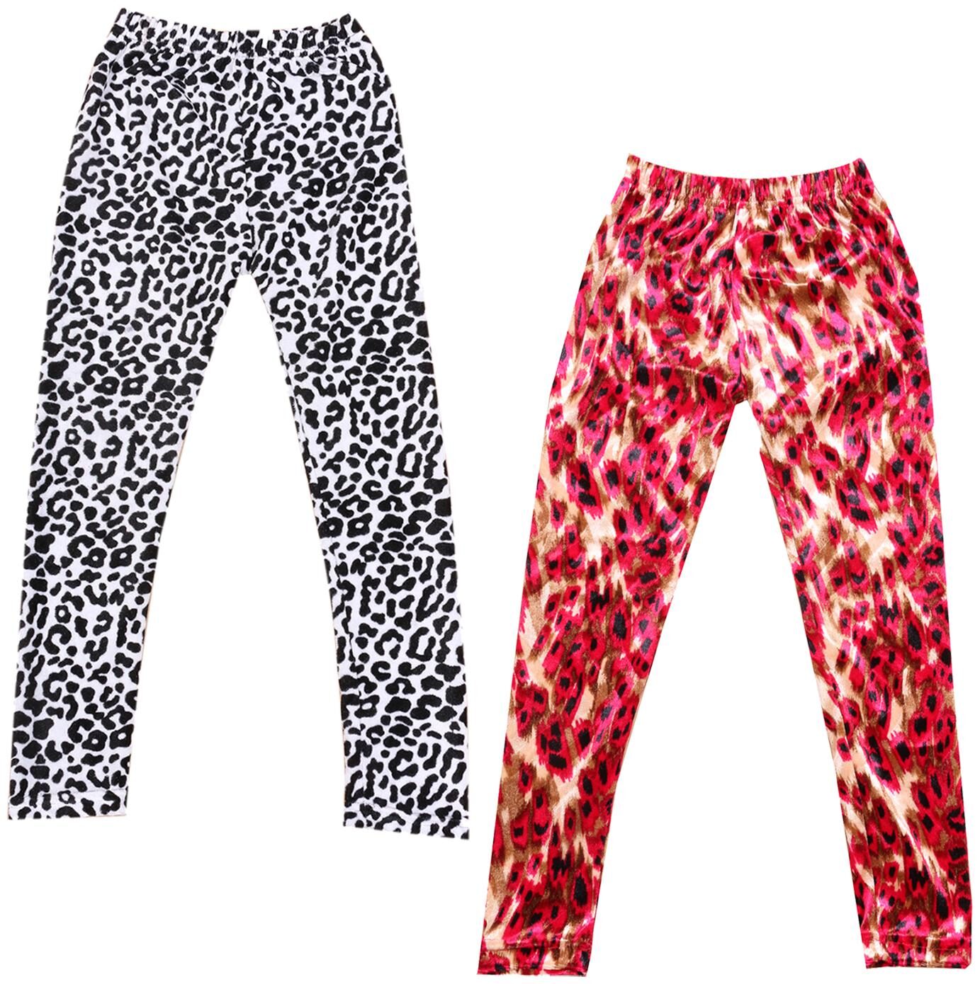 

IndiWeaves Girls Velvet Printed Leggings Pack of 2