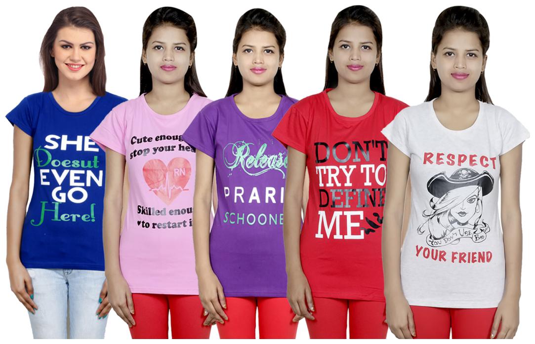 

IndiWeaves Girls Cotton T-Shirt(Pack Of 5 T-Shirt) Combo Offer