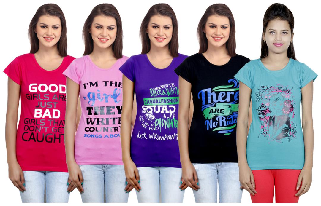 

IndiWeaves Girls Cotton T-Shirt(Pack Of 5 T-Shirt) Combo Offer