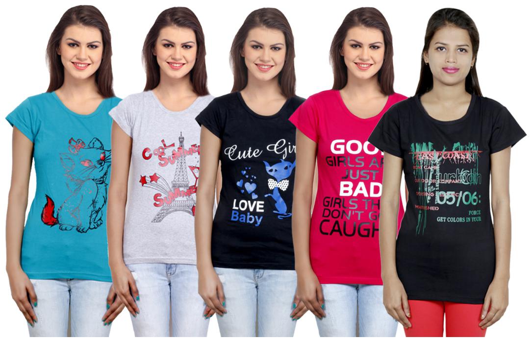 

IndiWeaves Girls Cotton T-Shirt(Pack Of 5 T-Shirt) Combo Offer