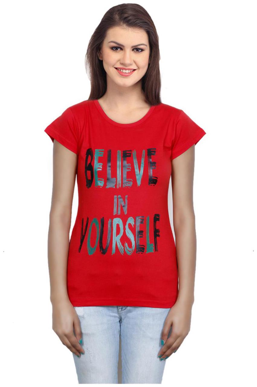 

IndiWeaves Girls Cotton Red Top