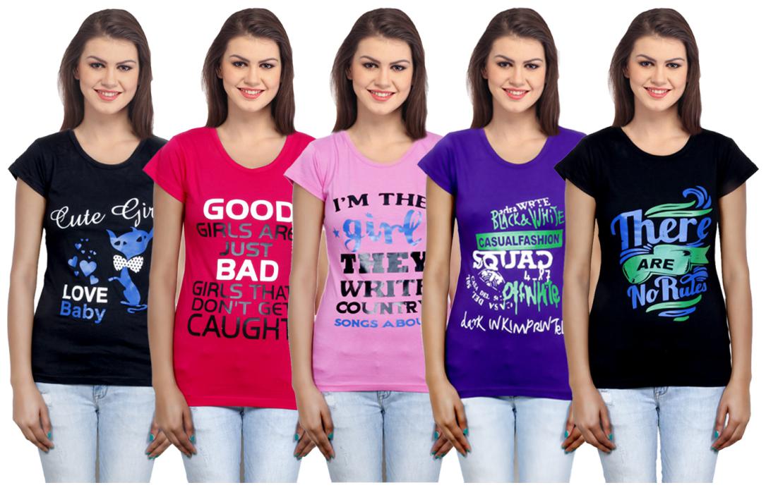 

IndiWeaves Girls Cotton T-Shirt(Pack Of 5 T-Shirt) Combo Offer