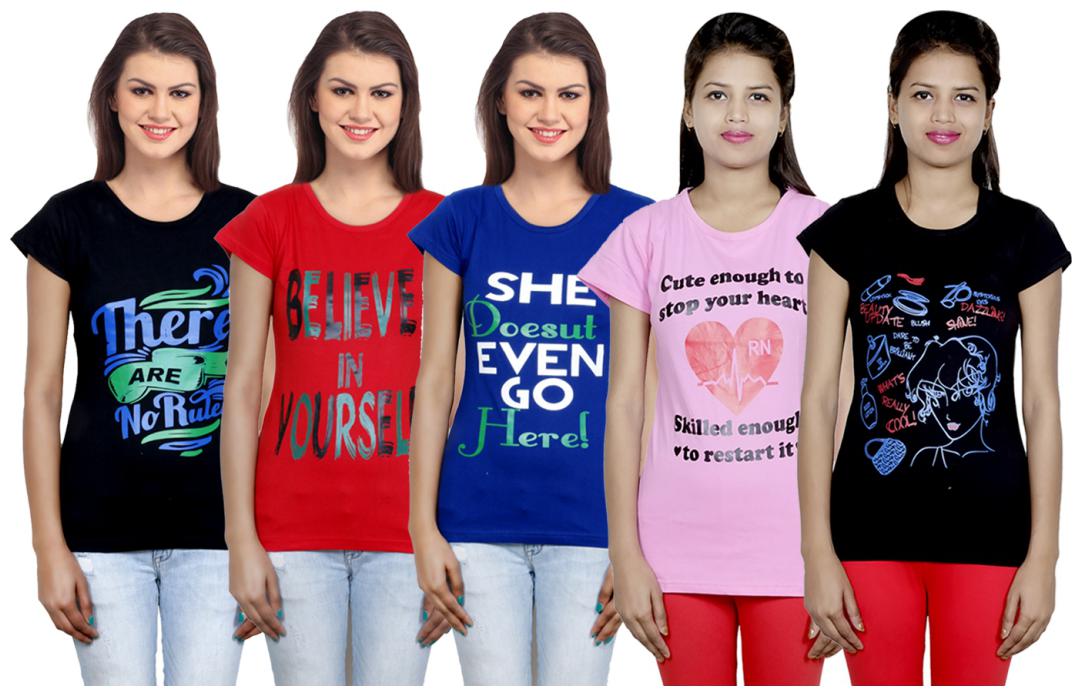 

IndiWeaves Girls Cotton T-Shirt(Pack Of 5 T-Shirt) Combo Offer