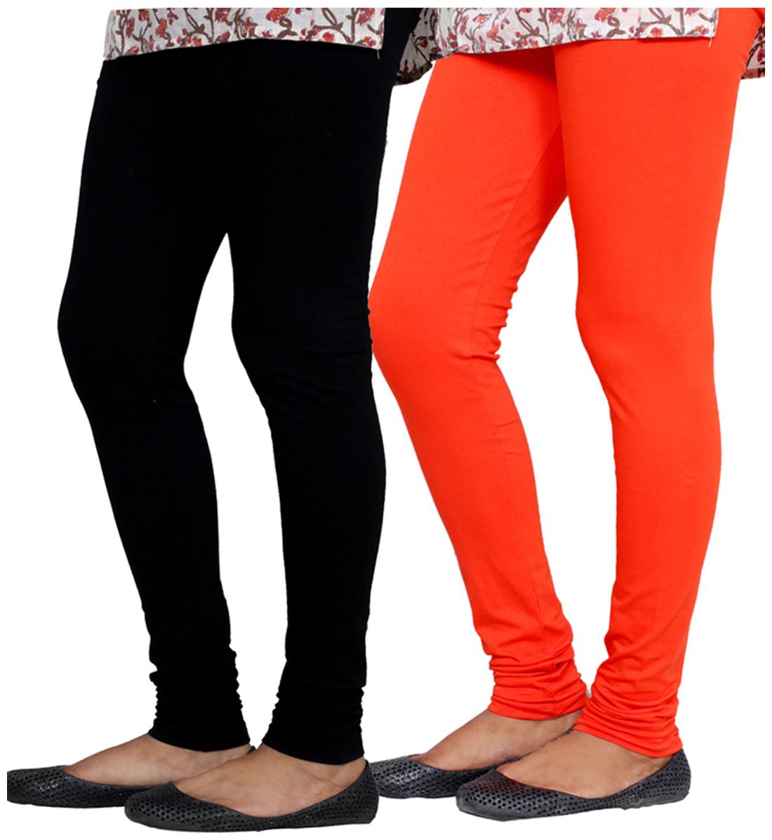 

IndiWeaves Multi Color Cotton Churidar Legging Pack of 2