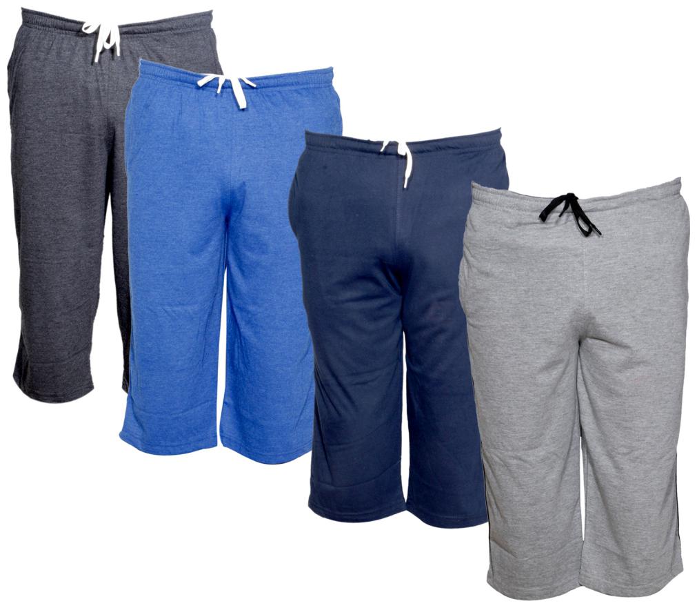 

IndiWeaves Men s Regular Fit Capri (Pack of -4) Grey Blue Blue Grey 32