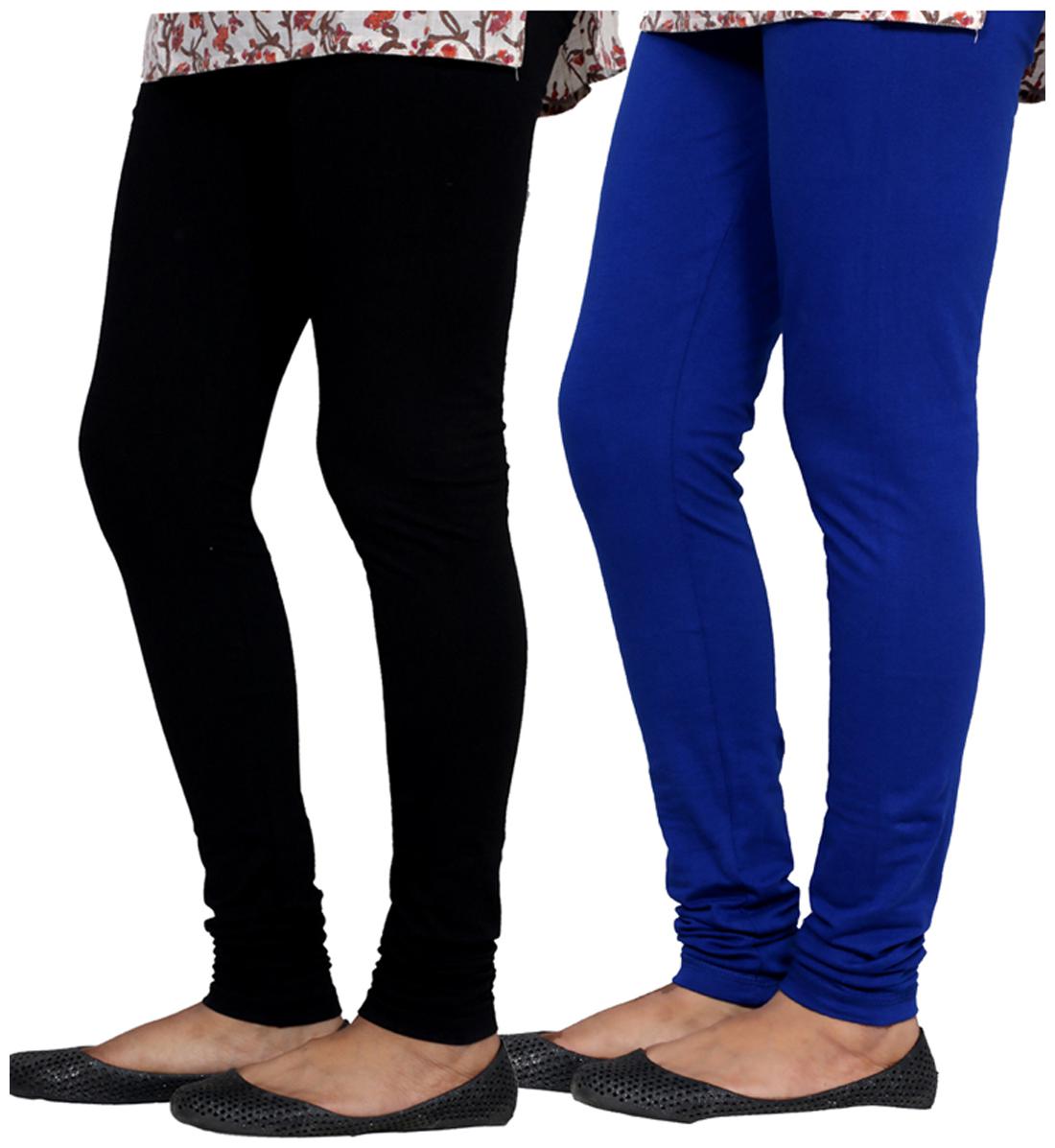

IndiWeaves Multi Color Cotton Churidar Legging Pack of 2