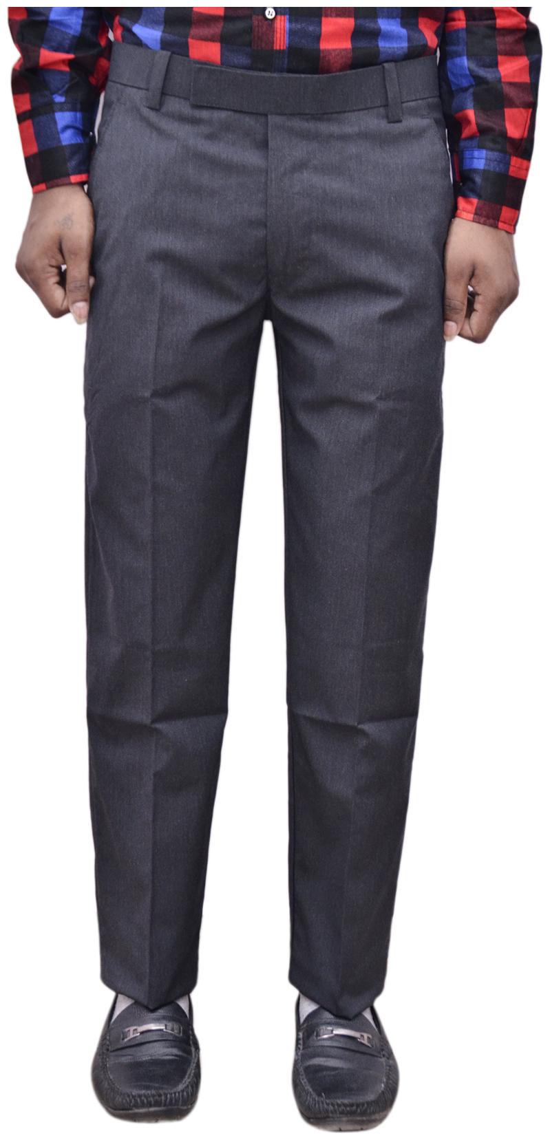 

Indiweaves Men Solid Regular Fit Formal Trouser - Black