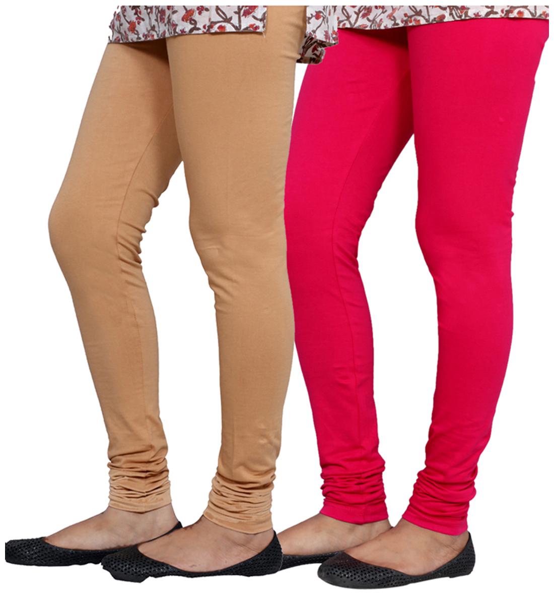 

IndiWeaves Multi Color Cotton Churidar Legging Pack of 2