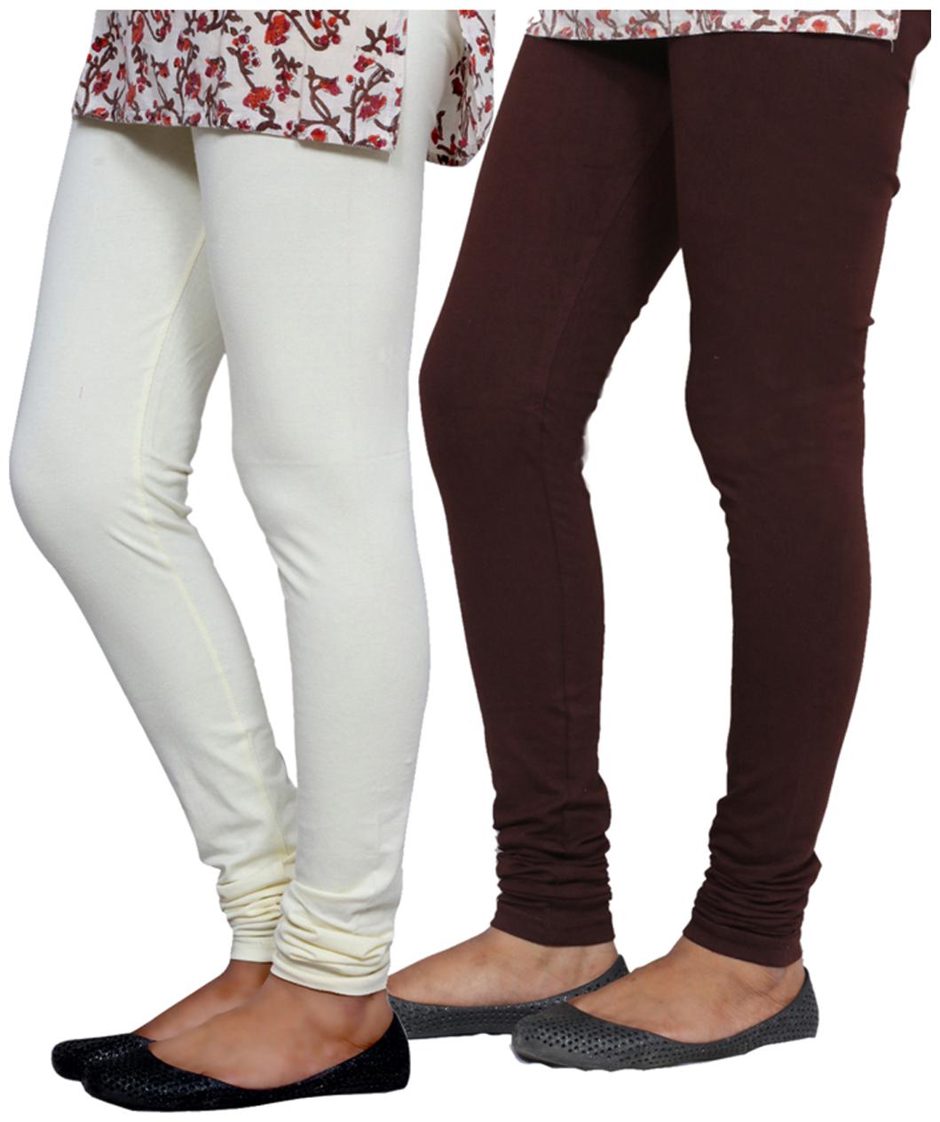 

IndiWeaves Multi Color Cotton Churidar Legging Pack of 2