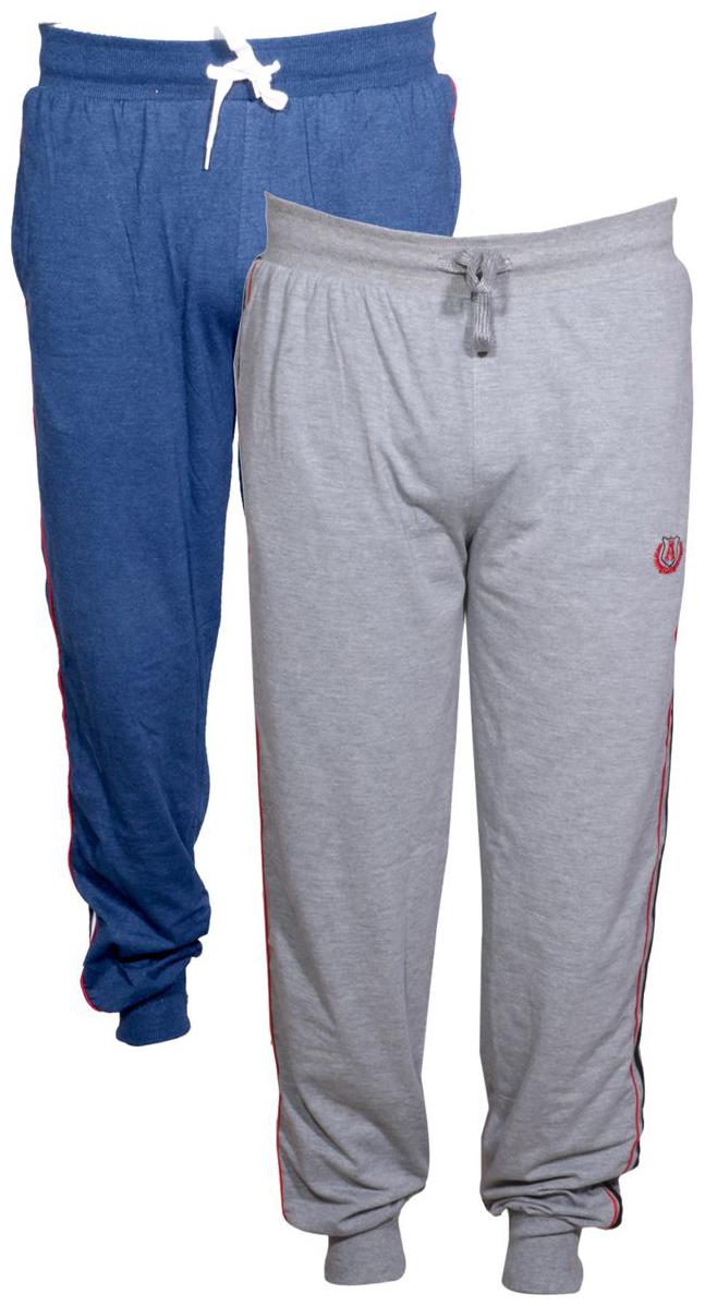 

IndiWeaves Men s Premium Cotton Lower Track Pants with 1 Zipper Pocket and 1 Open Pocket (Pack of 2) Blue Grey 38