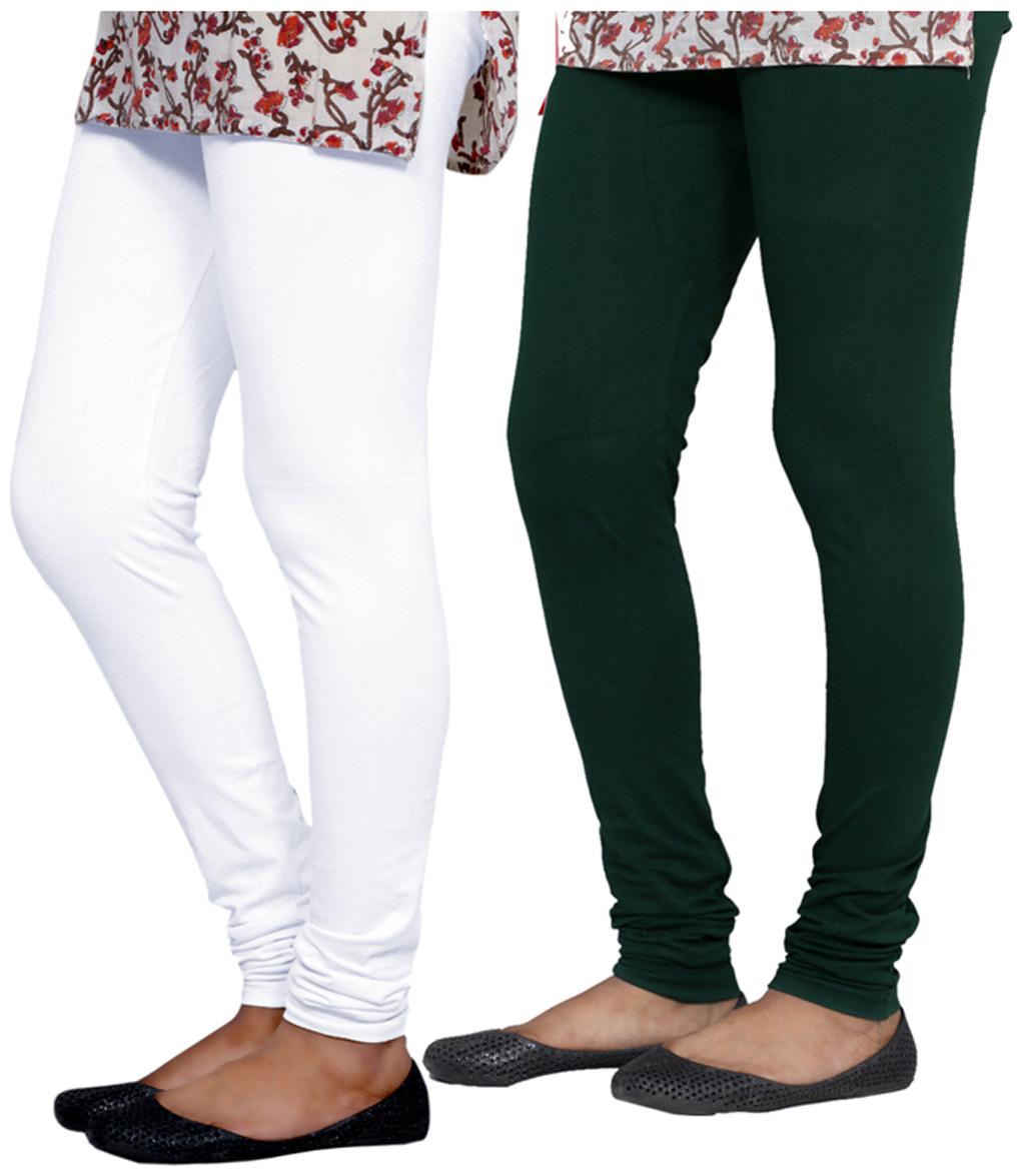 

Indiweaves Cotton Churidar - White Black
