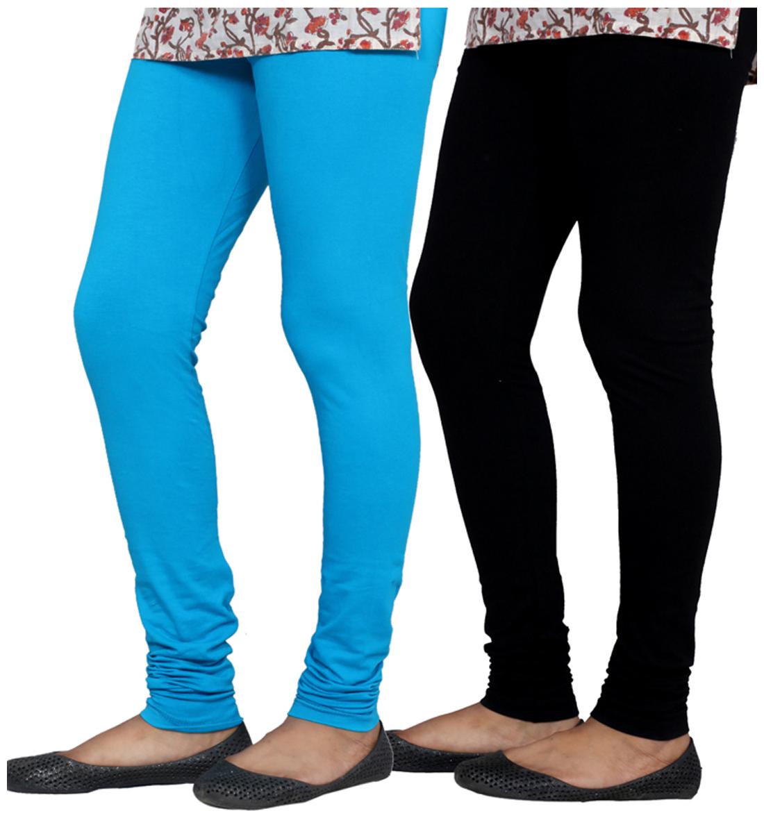 

IndiWeaves Multi Color Cotton Churidar Legging Pack of 2
