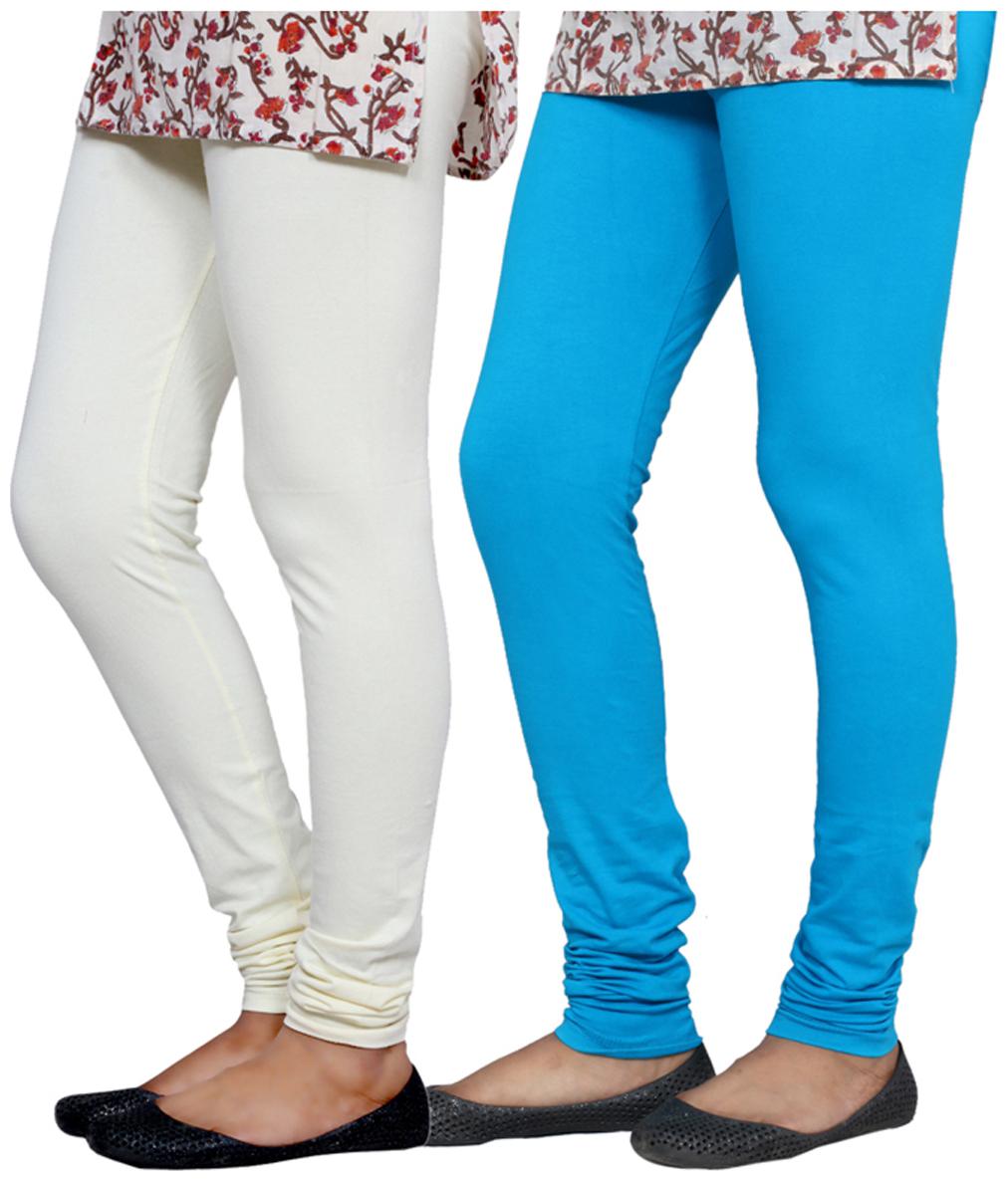 

IndiWeaves Multi Color Cotton Churidar Legging Pack of 2