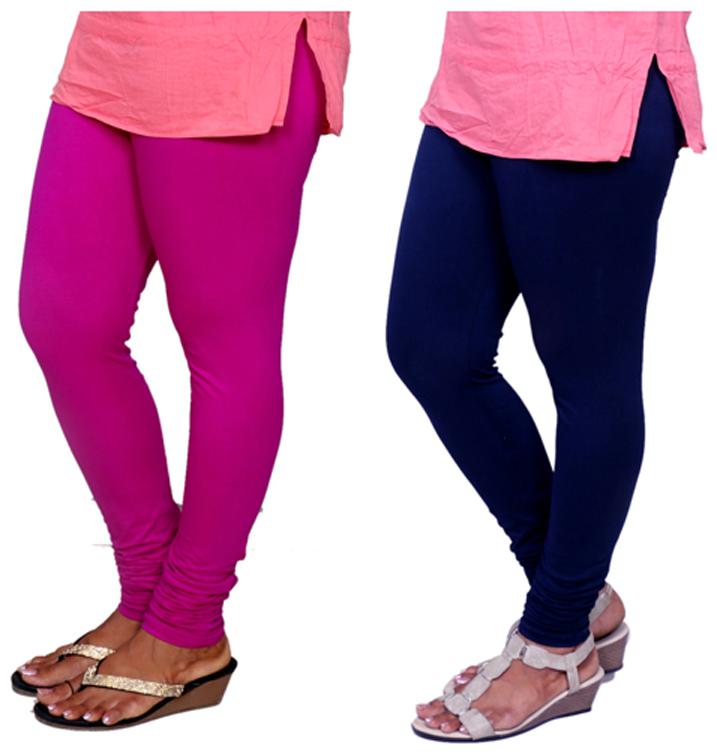 

IndiWeaves Multi Color Cotton Churidar Legging Pack of 2
