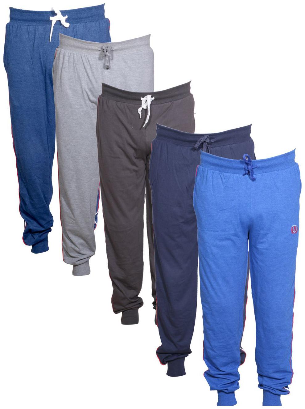 

IndiWeaves Men s Premium Cotton Lower Track Pants with 1 Zipper Pocket and 1 Open Pocket (Pack of 5) Blue Grey Blue Brown Blue 38