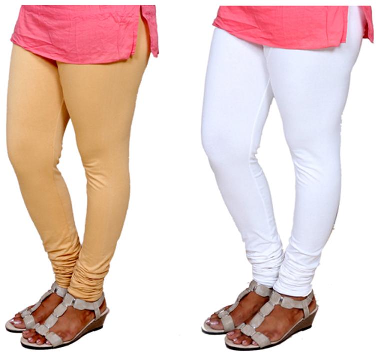 

IndiWeaves Multi Color Cotton Churidar Legging Pack of 2
