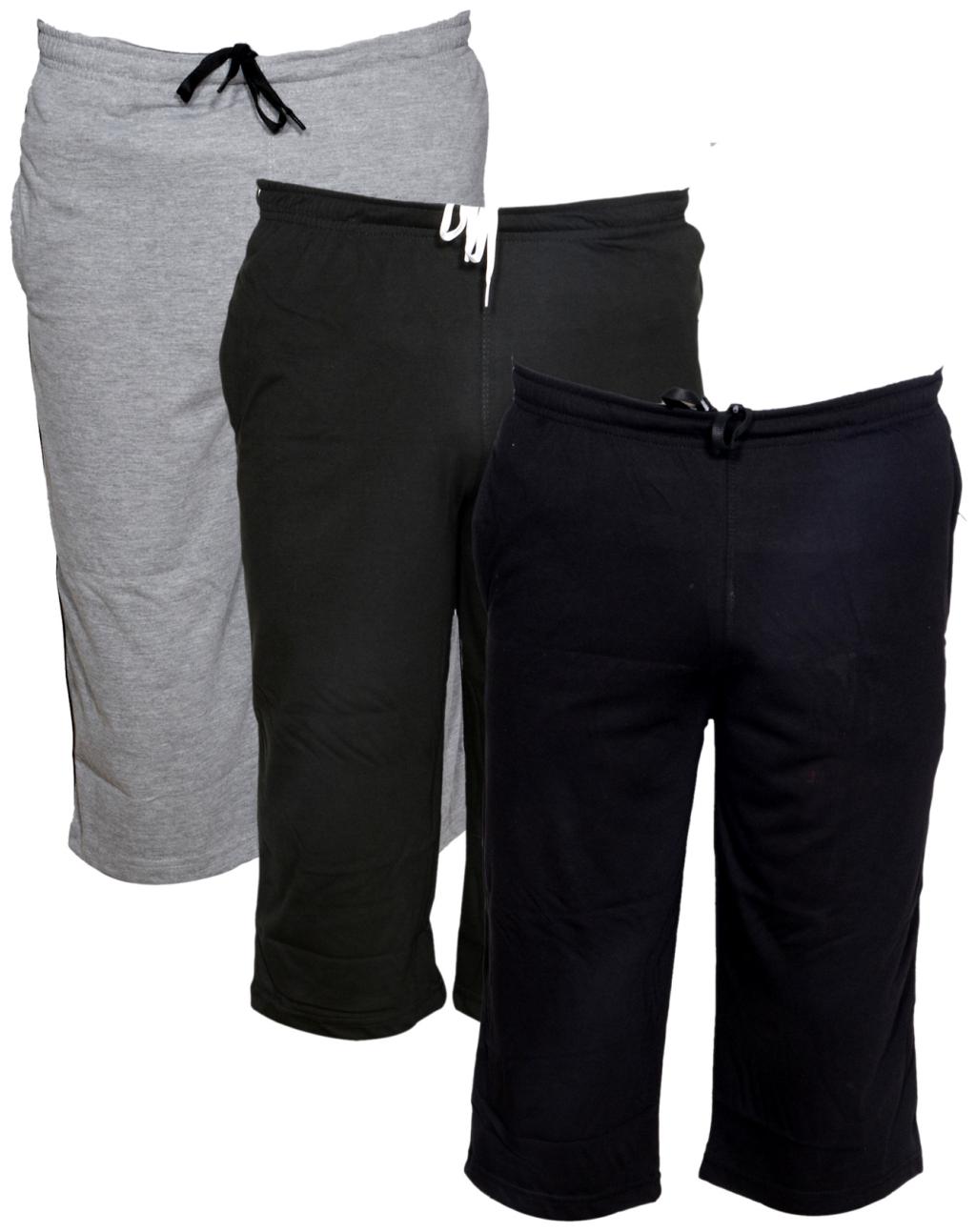 

IndiWeaves Men s Regular Fit Capri (Pack of -3) Grey Black Black 32