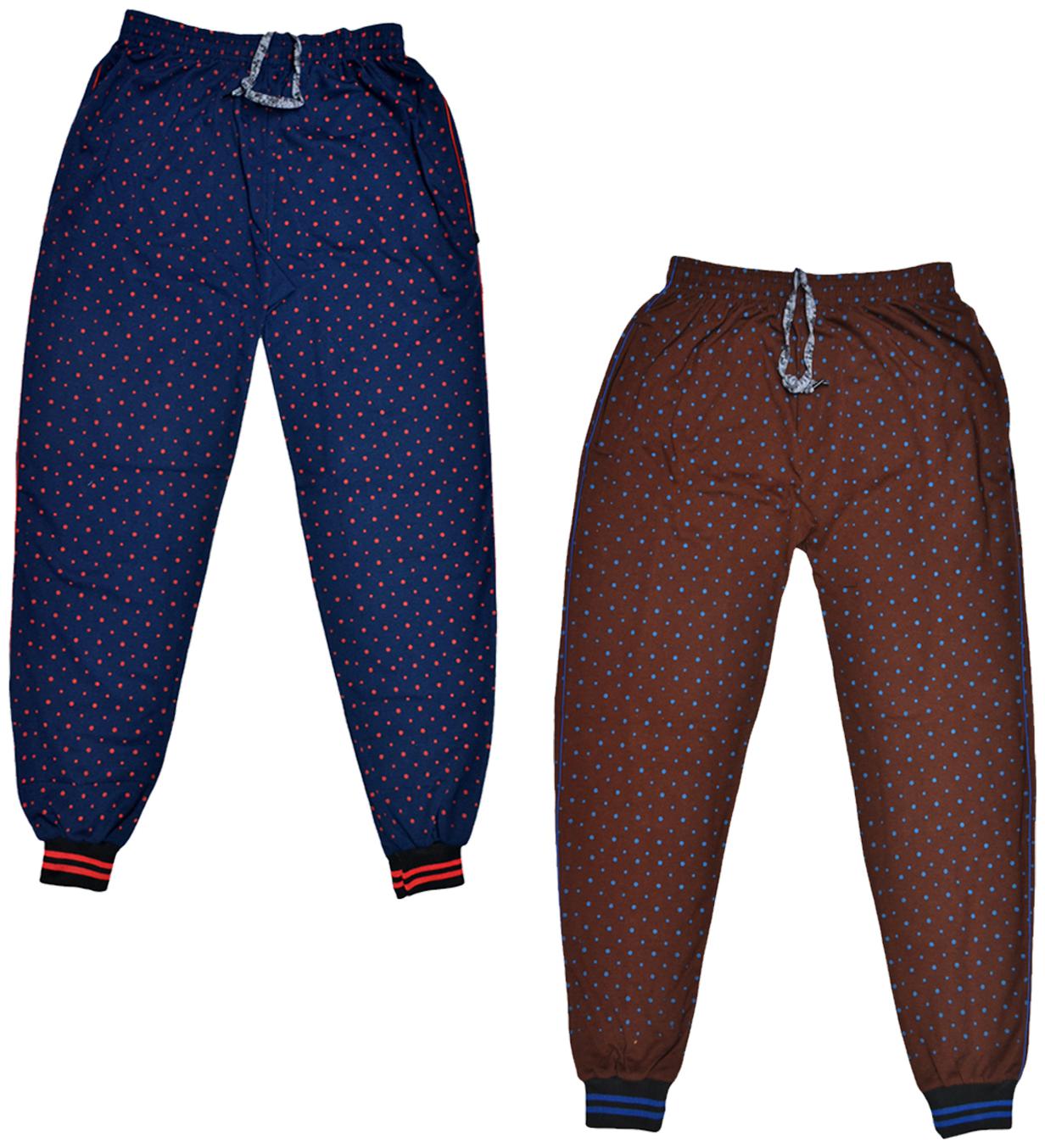

IndiWeaves Men Cotton Pranted Lowers Pyjama and Track Pants Pack of 2