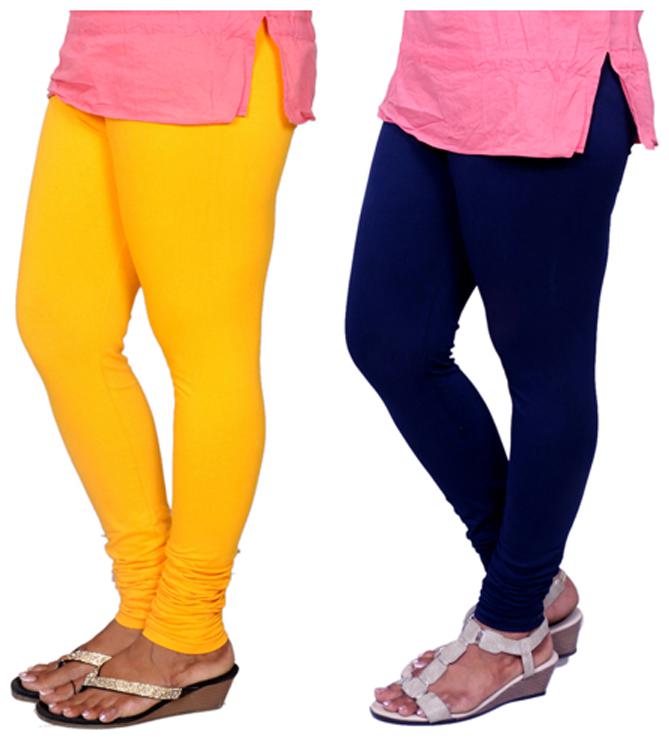 

IndiWeaves Multi Color Cotton Churidar Legging Pack of 2