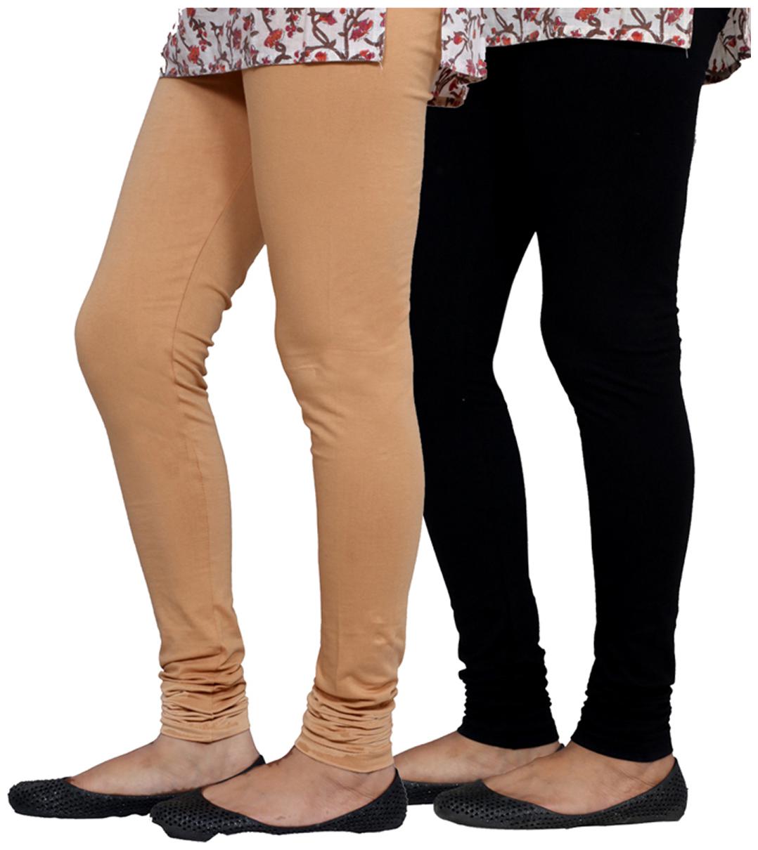 

IndiWeaves Multi Color Cotton Churidar Legging Pack of 2