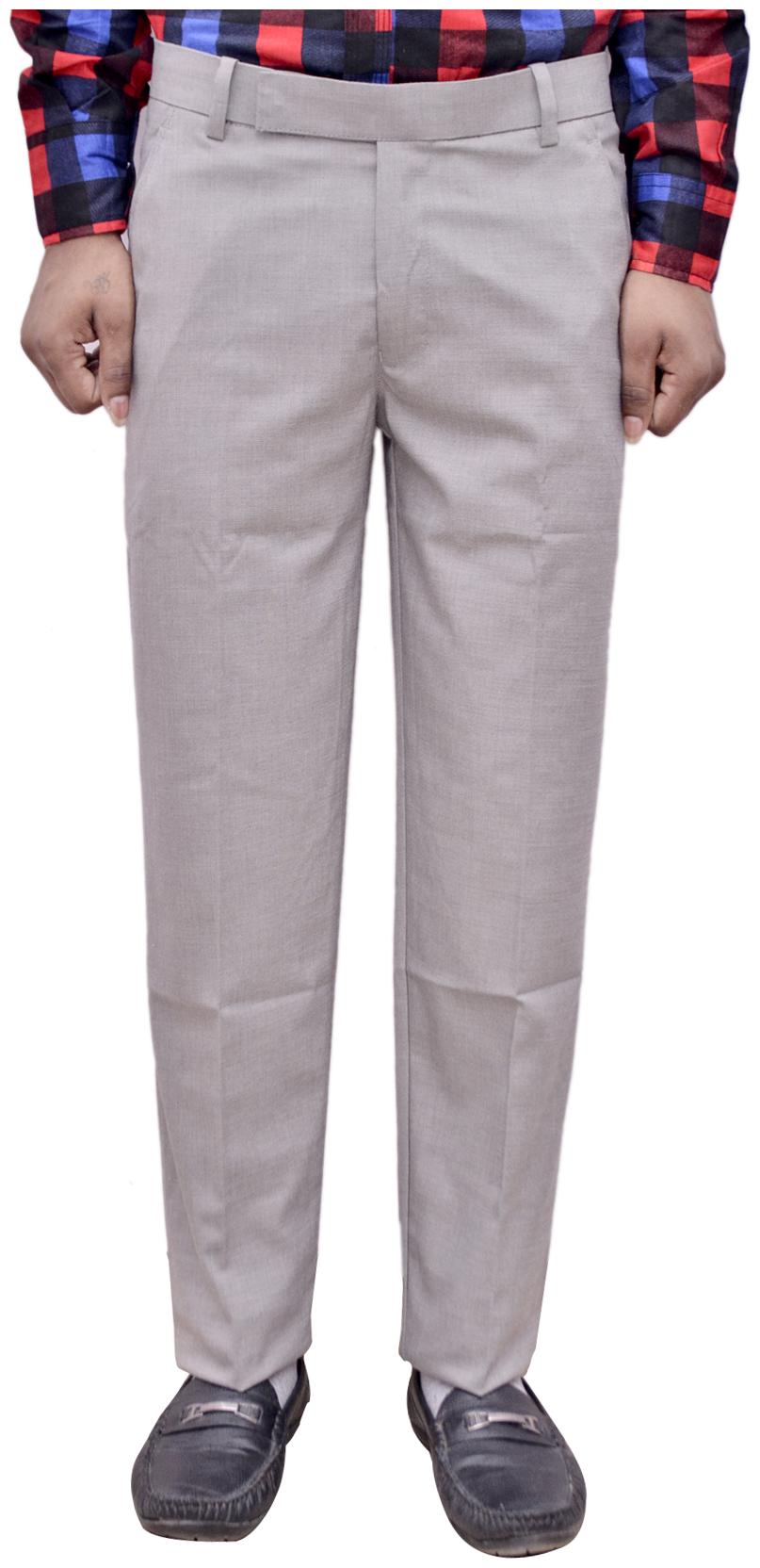 

Indiweaves Men Solid Regular Fit Formal Trouser - Grey
