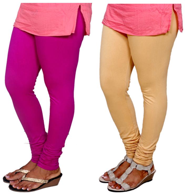 

IndiWeaves Multi Color Cotton Churidar Legging Pack of 2
